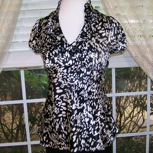 Heart Soul 100% Polyester Ruffle Neck  Top M